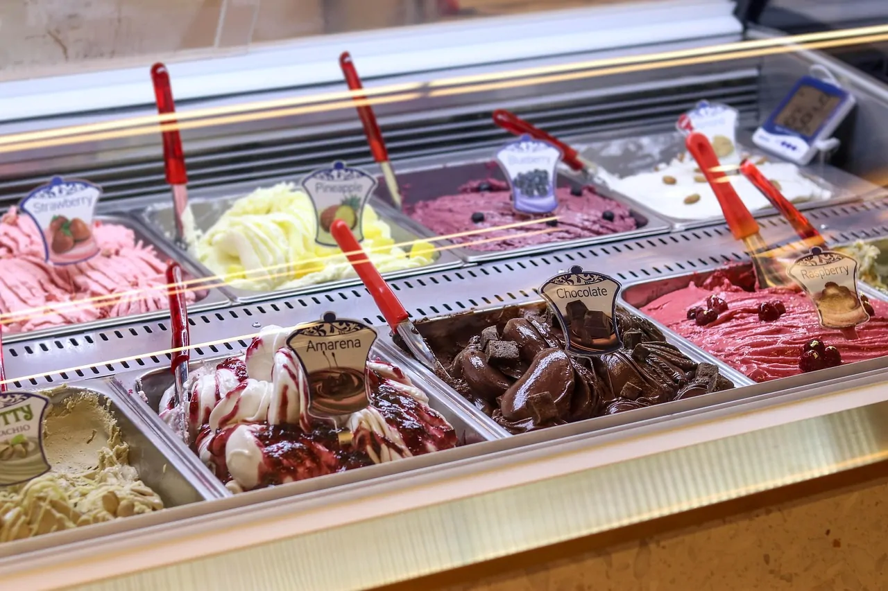 Commercial ice cream machine on the shop floor