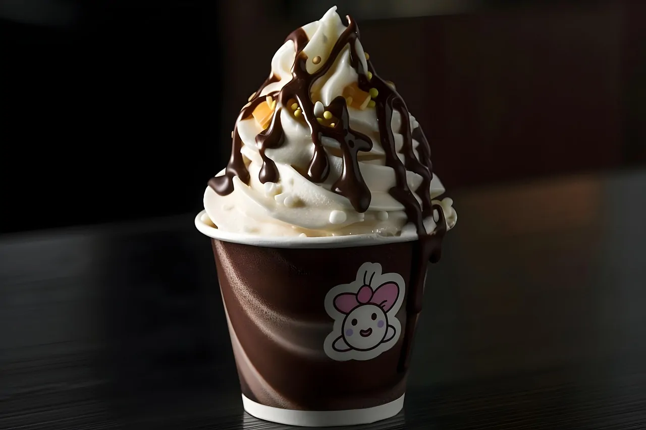 Soft serve cup served during a rush